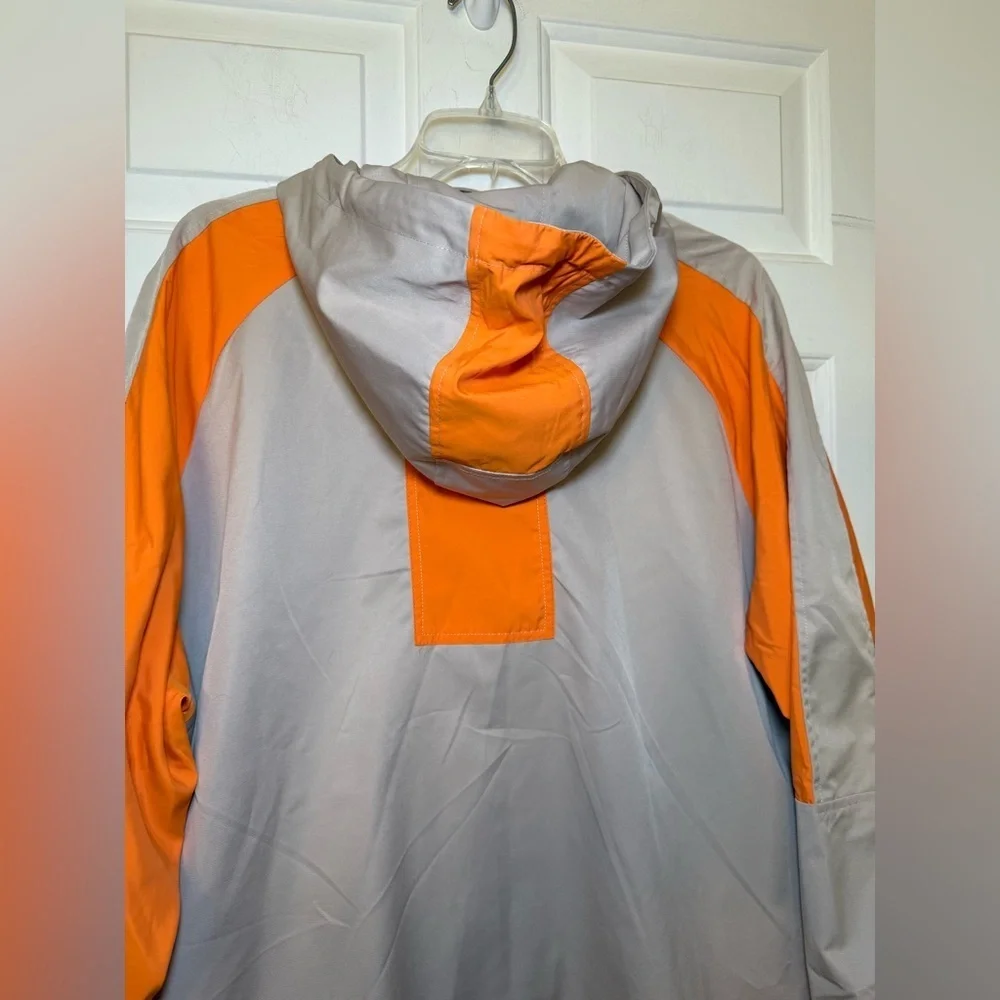 Ulla Popken Hyprar 20 22 2X Beige Neon Orange Hooded Jacket Windbreaker NWT Plus